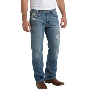 Cinch Mens 36x34 Jeans Blue Distressed Relaxed Fit Destroyed Wrecked Casual Wear
